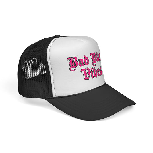 Trucker Cap — "Bad Bitch Vibes" Pink Gothic Mesh Hat