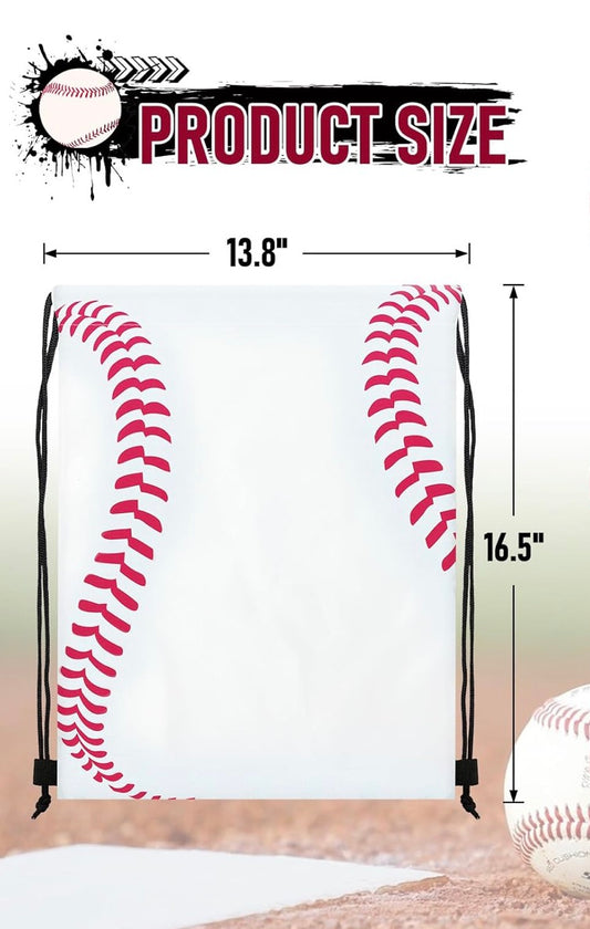 Personalize-able Baseball Drawstring Backpack