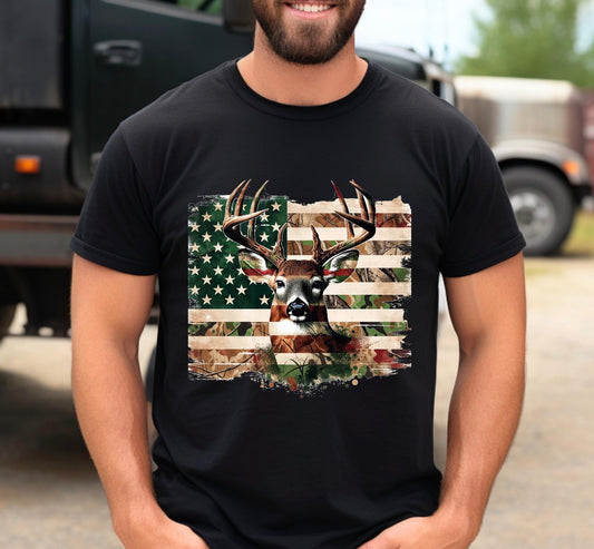 American Flag Deer T-shirt