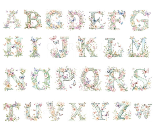 Floral Letter Keychains