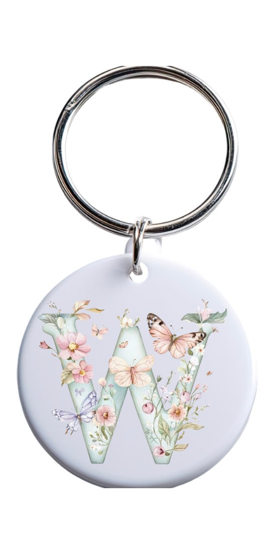 Floral Letter Keychains