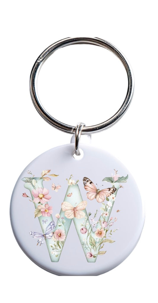 Floral Letter Keychains