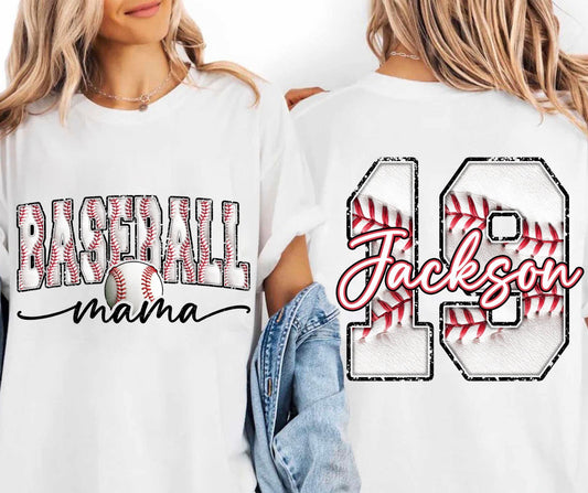 Personalize able Baseball Mama T-shirt